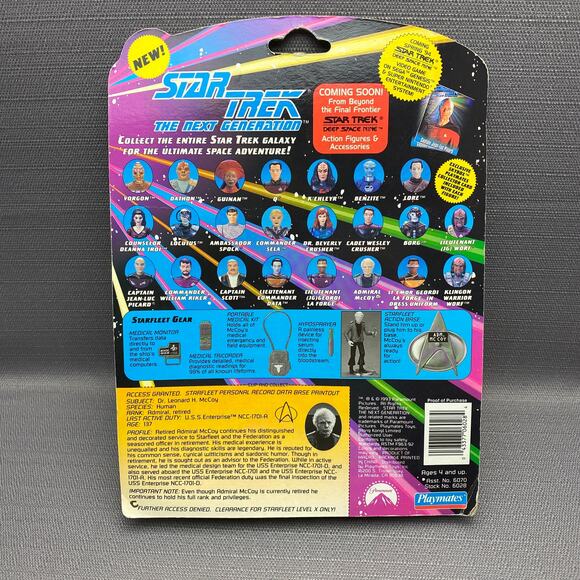 Playmates 1993 Admiral Leonard H McCoy Star Trek TNG Action Figure* - Picture 2 of 7